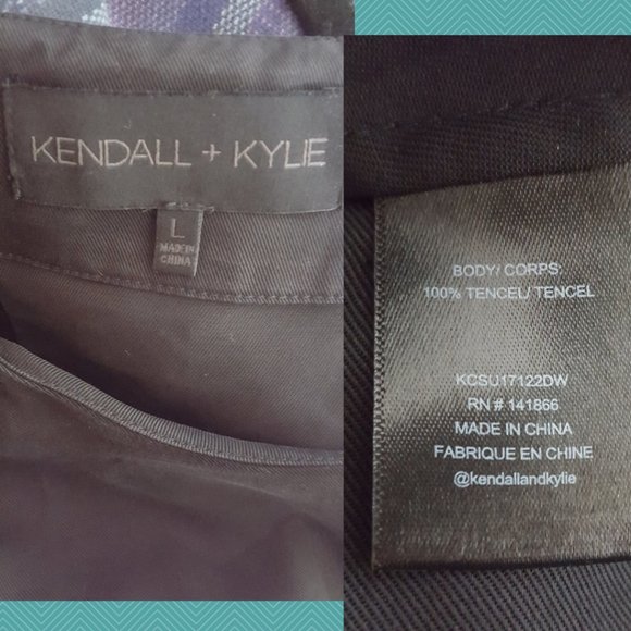 Kendall + Kylie Black Tencel Lace Up Bell Sleeve Mini Dress - Picture 4 of 4